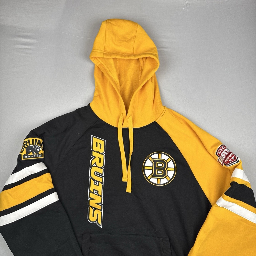 Starter Boston Bruins NHL Pullover Hoodie Black Gold Hockey Sweatshirt XL